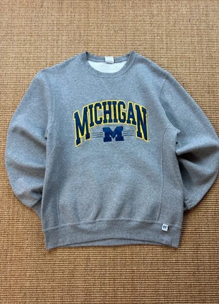 Pull Russell Athletic crewneck gris Michigan University logo M brodé USA 90s 2000s M mixte #0276, marke: Russell Athletic, zustand: Sehr gut, größe: M, 34,30 €, 36,72 € beinhaltet Vinted-Käuferschutz Pro