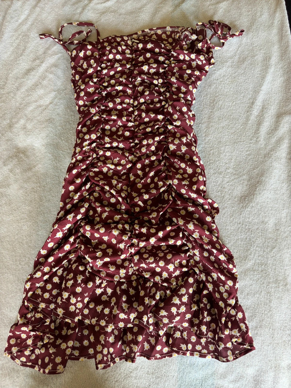 Burgundy  floral SHEIN dress 3