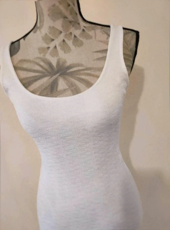 Robe blanche moulante et courte épaisse M bershka - photo numéro 3
