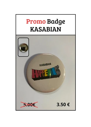Kasabian - Promo badge 56 mm, condition: Very good, €3.50, €4.38 includes Buyer Protection