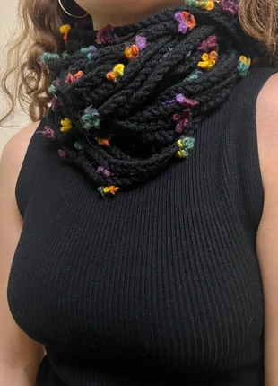 Scaldacollo Con Fiori Fatto a Mano a Maglia Neckwarmer Lana Acrilico Vintage Inverno, merk: Fait Main, staat: Nieuw zonder prijskaartje, € 5,00, € 5,95 inclusief Kopersbescherming