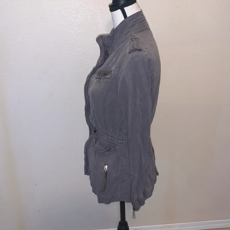 Max Jeans Grey Tencel lightweight zip up jacket 5