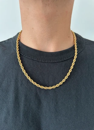 Chaîne torsadée dorée, Collier acier inoxydable, Cadeau pour lui, marca: sans marque, estado: Muy bueno, 12,00 €, 13,30 € Protección al comprador Pro incluida