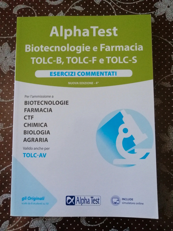 Alphatest per biotecnologie e farmacia, tolc-B, tolc-F, tolc-S e tolc-AV