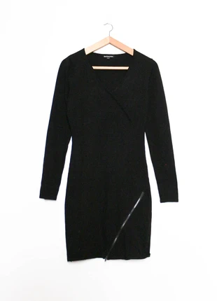 Black dress with zipper | Robe noire en maille avec fermeture éclair, marque: Vintage, état: Très bon état, taille: S / 36 / 8, 8,00 €, 9,10 € Protection acheteurs (Pro) incluse