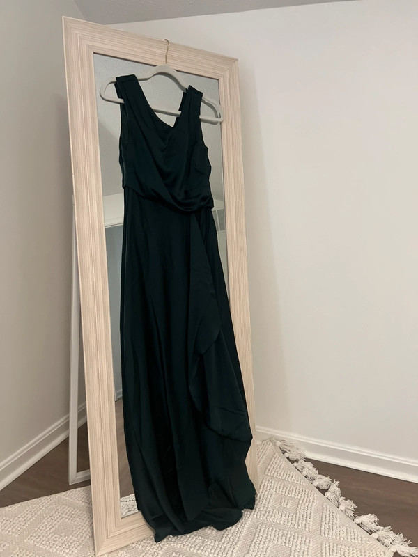 BHLDN forest green gown 2