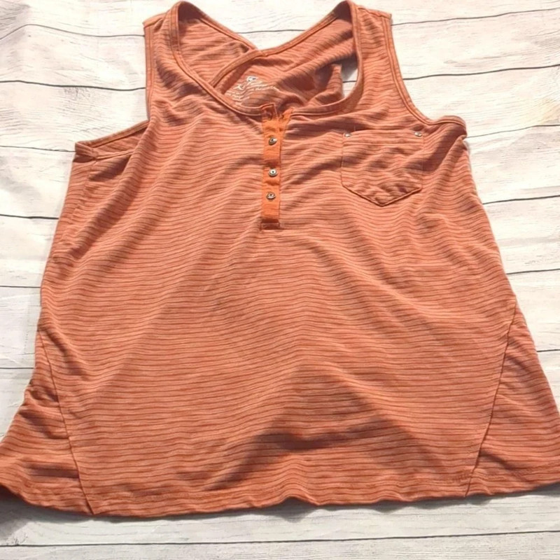 Kuhl orange striped tank top size small 1