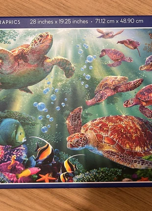 🧩 Puzzle 1000 pièces Turtle Voyage + Affiche – Crown Point Graphics (Steve Sundram), merk: crown point graphics, staat: Heel goed, € 15,00, € 16,45 inclusief Kopersbescherming