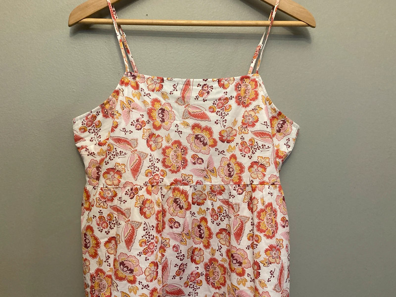 Loft Size Medium Petite Womens White & Pink Floral Print Sleeveless Dress #F-5-8-100 3