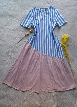 🌸 Robe mi-longue rayée bleu ciel et rose pastel – neuve 🌸, zustand: Neu, größe: S / 36 / 8, 29,00 €, 31,15 € inklusive Vinted-Käuferschutz