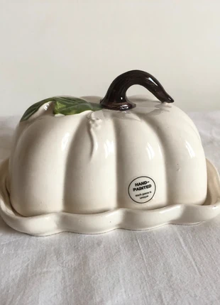 Mantequillera de cerámica con forma de calabaza, marque: Ceramic pumpkin butter dish, état: Neuf sans étiquette, 14,00 €, 15,40 € Protection acheteurs incluse