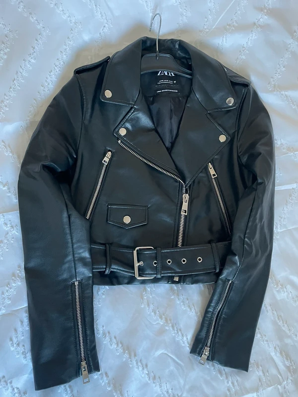 Veste Perfecto ZARA en similicuir ceinturée taille XS - photo numéro 16