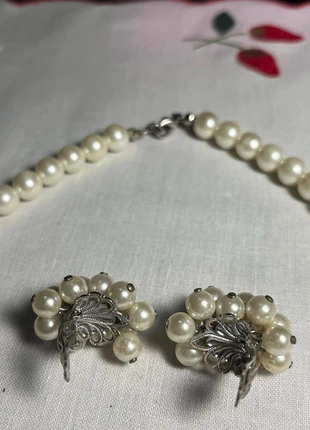Parure bijoux vintage chic perle argenté, marque: Vintage Chic, état: Très bon état, 12,00 €, 13,30 € Protection acheteurs incluse