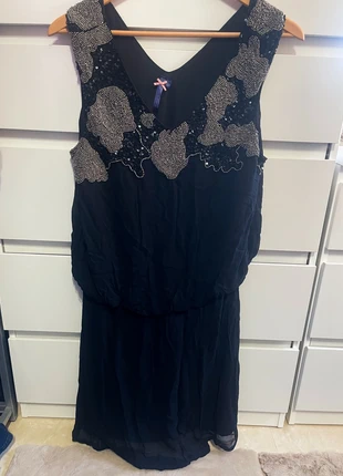 Vestido de gasa con abalorios, marque: Archeologie, état: Neuf sans étiquette, taille: L / 40 / 12, 16,00 €, 17,50 € Protection acheteurs incluse