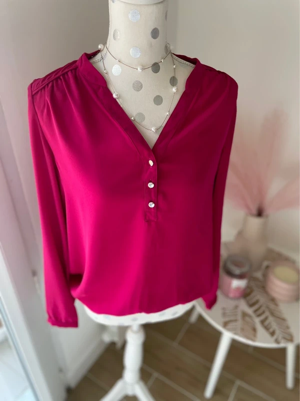 Blouse manches longues fuchsia, 36 neuf - photo numéro 2