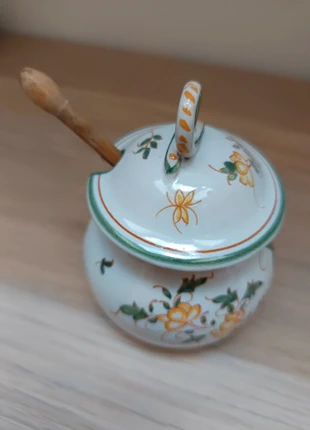 Petit pot à moutarde ancien en faïence de Moustiers, marque: Faïence, état: Bon état, 10,00 €, 11,20 € Protection acheteurs incluse
