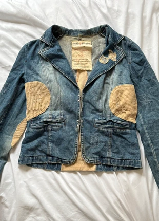 Stunning Y2K archival patch work embellished cord and denim jacket, brand: pink oil jeans, condition: Very good, size: M / 10, £38.00, £40.60 includes Buyer Protection