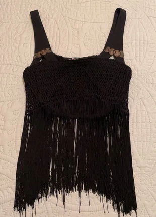 Camiseta negra flecos, estado: Nuevo sin etiquetas, tamaño: M / 38 / 10, 3,00 €, 3,85 € Protección al comprador incluida