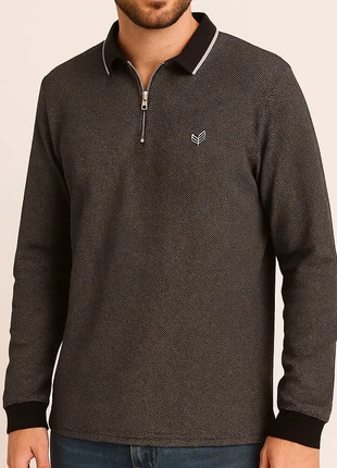 Polo Kaporal zippé gris anthracite - Taille L, style chic et casual, marque: Kaporal, état: Très bon état, taille: L, 20,99 €, 22,74 € Protection acheteurs incluse