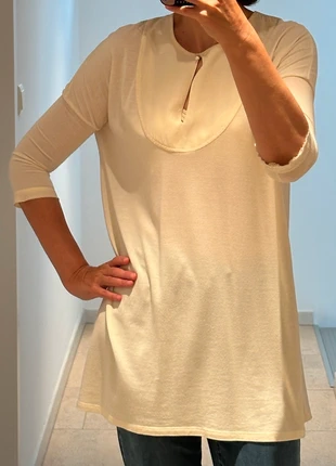 The Row | zijde ecru top 3/4 mouwen, merk: The Row, staat: Heel goed, maat: S / 36 / 8, € 175,00, € 184,45 inclusief Kopersbescherming