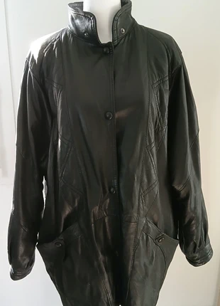 Veste en cuir noire longue doublée taille XL, brand: Vintage Dressing, condition: Very good, size: XL / 42 / 14, €37.00, €39.55 includes Buyer Protection