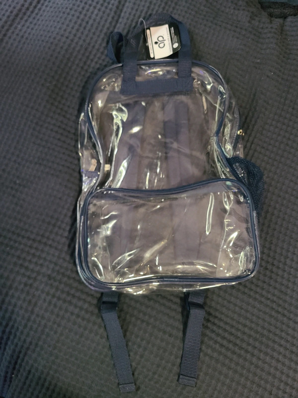 Clear PVC and Navy Backpack 2