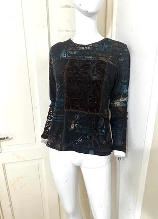 Vintage y2k micromesh cami long sleeve top dark gothic punk metal alternative, brand: Alternative, condition: Very good, size: M / 10, £25.00, £26.95 includes Buyer Protection
