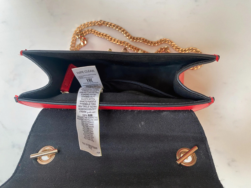 M S small red handbag with gold chain Vinted