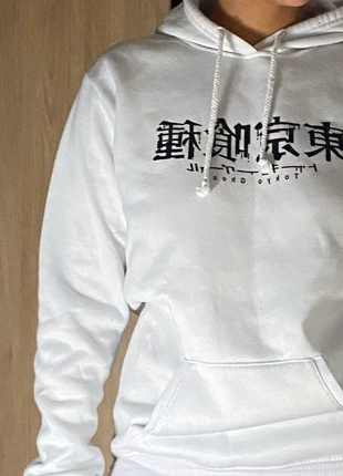 sweat à capuche blanc , marque: Tokyo Ghoul, état: Satisfaisant, taille: S / 36 / 8, 3,00 €, 3,85 € Protection acheteurs incluse