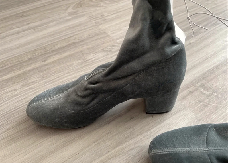 Grey velvet clearance ankle boots