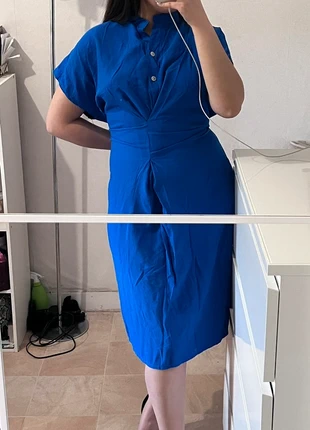 Robe midi bleu taille 38, merk: Jessy&Co, staat: Heel goed, maat: M / 38 / 10, € 10,00, € 11,20 inclusief Kopersbescherming