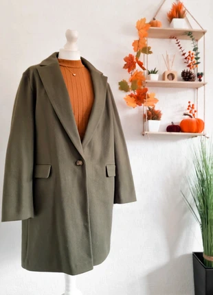 Khaki Olive Green Oversized Buttoned Jacket Coat Overcoat, brand: Primark, condition: New without tags, size: M / UK 12-14, £15.00, £16.45 includes Buyer Protection Pro