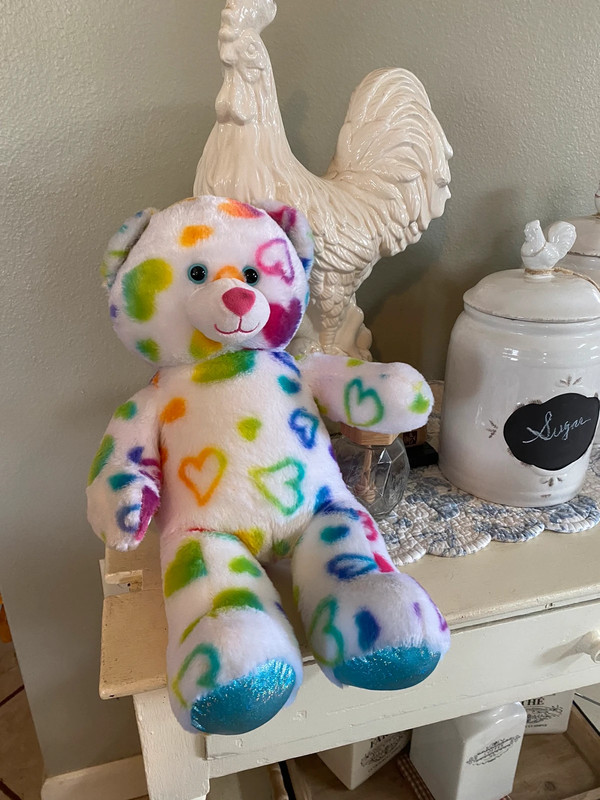 Build -A-Bear Rainbow Hearts Bear 14” 1