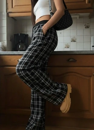 Pantalon Large Carreaux Noir Blanc Oversize - Style Décontracté / Bureau - 117, marca: plotri, estado: Muy bueno, tamaño: S / 36 / 8, 39,99 €, 42,69 € Protección al comprador Pro incluida