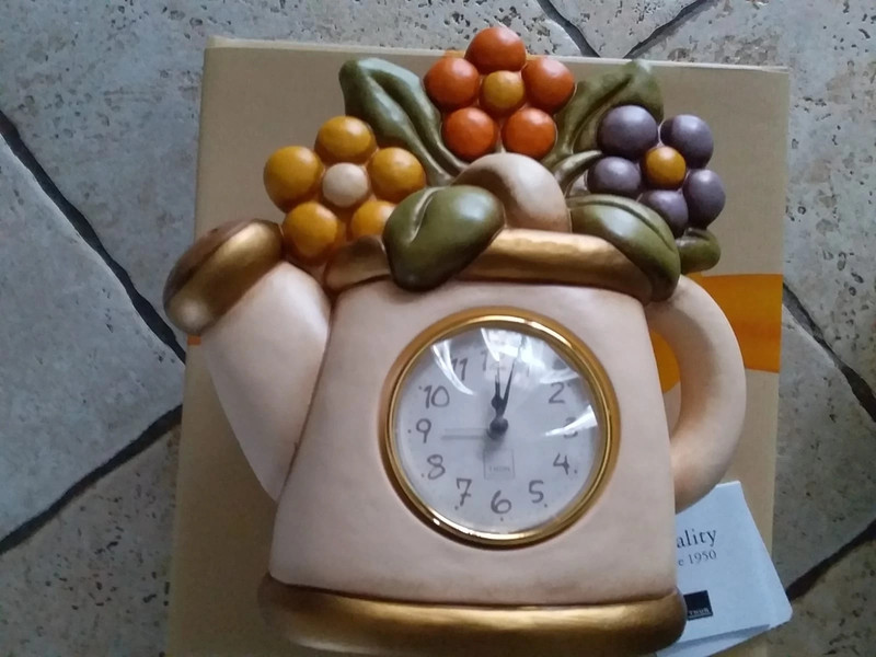 Thun Orologio da tavolo con innaffiato con fiori Country- nuovo con scatola