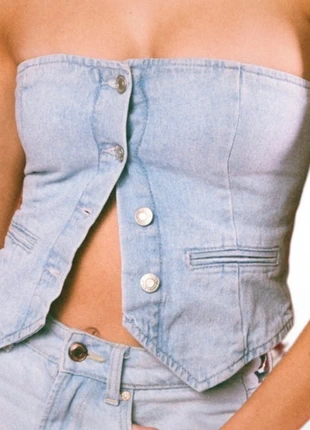 Top denim tejano | Cropped denim top | Talla / Size S, brand: Zara, condition: New without tags, size: S / 36 / 8, €15.00, €16.45 includes Buyer Protection