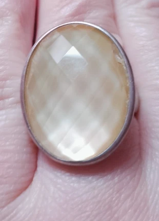 Vintage 925 Silver Mother of Pearl Ring, condition: Very good, size: 16.9 mm Ø, €18.00, €19.60 includes Buyer Protection