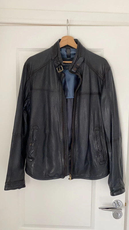 Massimo dutti leather jacket hot sale