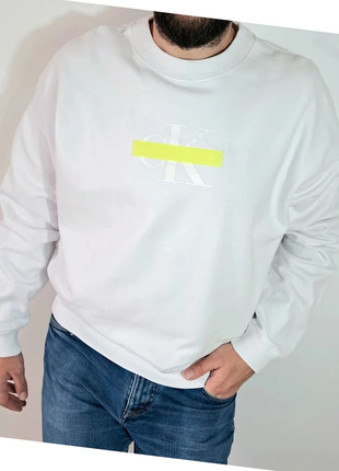 Sweat col rond blanc homme Calvin Klein, crewneck CK - L, marca: Calvin Klein, estado: Muito bom, tamanho: L, €19.00, €20.65 inclui Proteção do Comprador