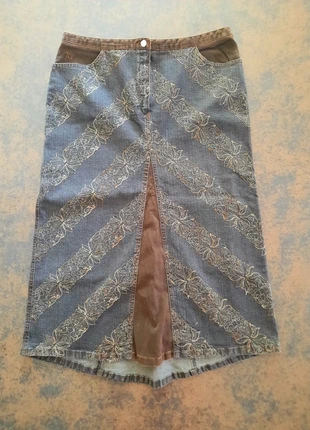 Jupe longue en jean brodée vintage années 90-2000 , marke: Vintage, zustand: Sehr gut, größe: L / 40 / 12, 18,00 €, 19,60 € inklusive Vinted-Käuferschutz