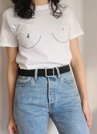 Cintura intrecciata elastica nera, marque: Bell Pepper, état: Neuf sans étiquette, taille: 100 cm, 4,00 €, 4,90 € Protection acheteurs incluse