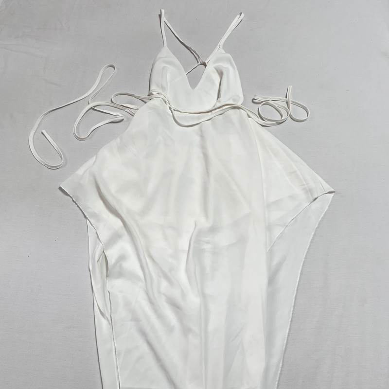 Shein White Multi wear Tie Wrap Hi-Lo Dress 3