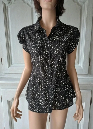 Zwart dames blouse met sterrenmotief - maat 38, marque: JBC, état: Neuf sans étiquette, taille: M / 38 / 10, 13,95 €, 15,35 € Protection acheteurs incluse