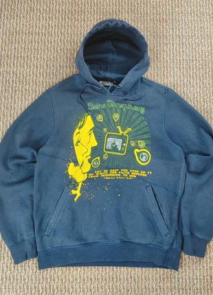 Vintage Conspiracy Theory Hoodie Graphic Print Navy Blue Yellow/Green Size Medium, brand: s core, condition: Very good, size: M, €30.00, €32.20 includes Buyer Protection