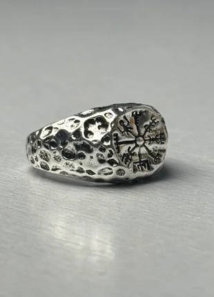 Bague martelée vintage en acier inoxydable, brand: CHROME, condition: Very good, size: Adjustable, €10.00, €11.20 includes Buyer Protection