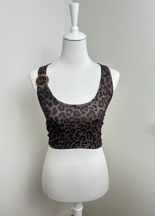 top y2k léopard marron détail anneau taille xs, brand: Shein, condition: Very good, size: XS / 34 / 6, €5.00, €5.95 includes Buyer Protection
