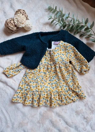 Robe à fleurs jaunes, brand: Jolies Mômes, condition: Very good, size: 9-12 months / 74 cm, €5.00, €5.95 includes Buyer Protection