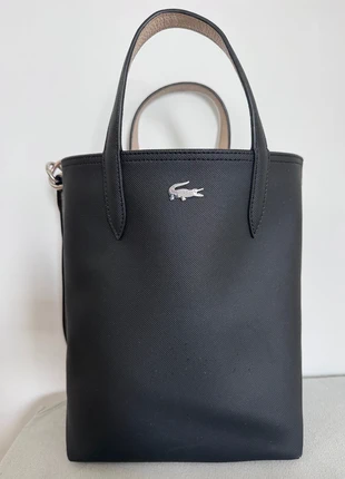Sac Cabas verticale Lacoste - Réversible Noir/Beige - Avec Pochette - Croco Chic Valeur 145€, marca: Lacoste, estado: Bueno, 25,00 €, 26,95 € Protección al comprador incluida