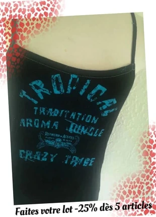 Débardeur coton côtelé rock, marca: Boutique Parisienne, estado: Novo sem etiquetas, tamanho: L / 40 / 12, €3.90, €4.80 inclui Proteção do Comprador