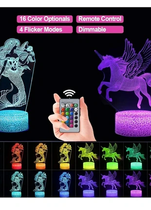 Lampe illusion 3D decoration veilleuse licorne, brand: Illusion, condition: New without tags, €10.00, €11.20 includes Buyer Protection